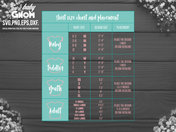 A Practical Guide to the T-Shirt Size Chart and Placement Graphic
