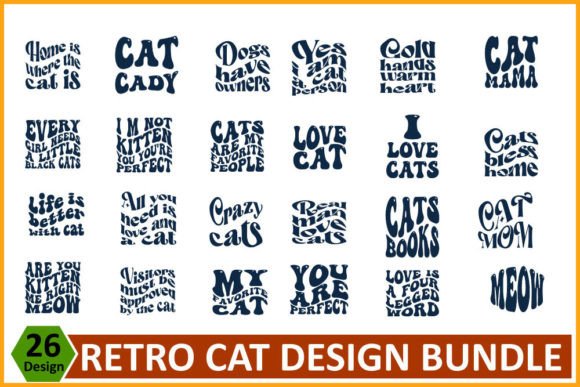 A Retro Cat Design Bundle Elevates Graphics for Local Branding