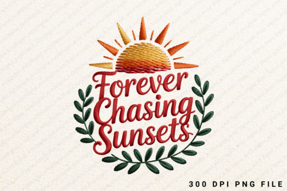 Forever Chasing Sunsets Sublimation PNG for T-Shirt Graphics